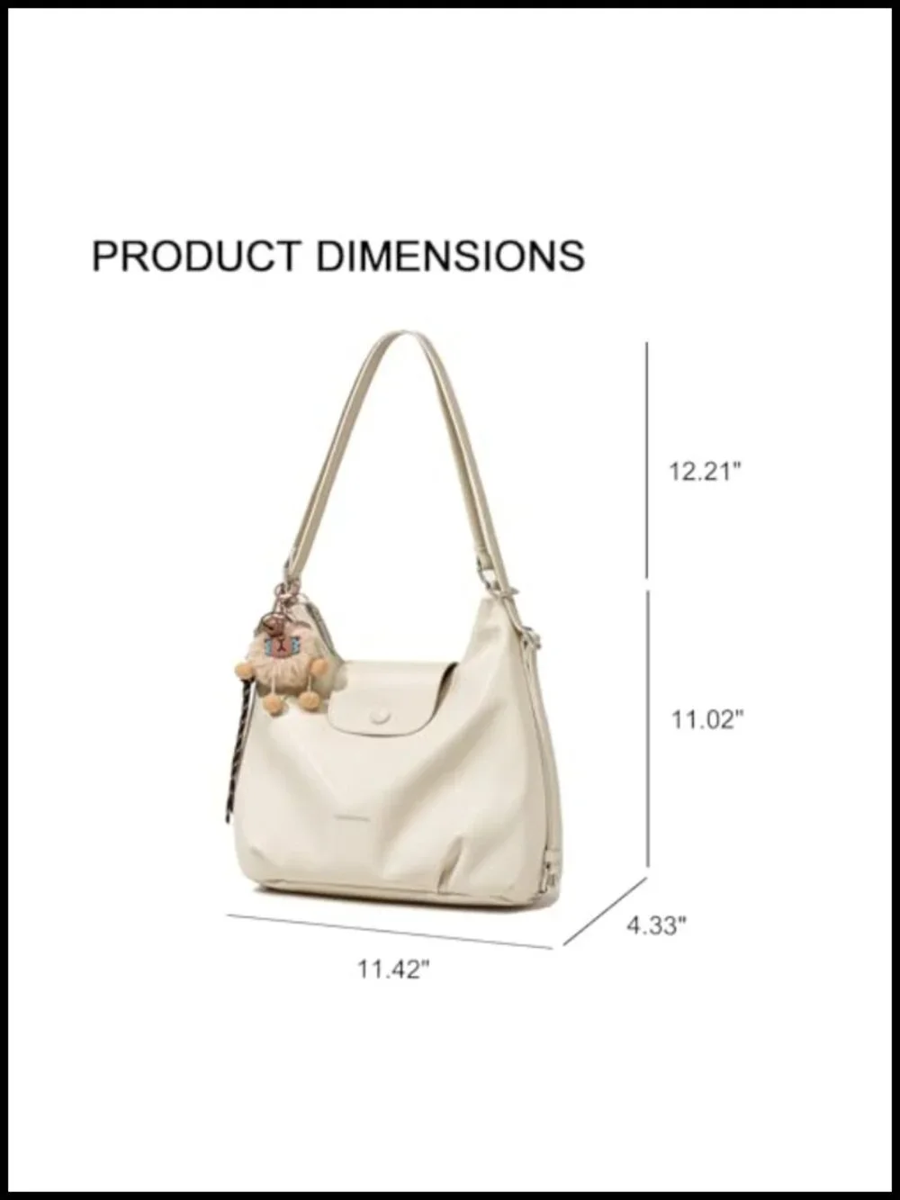 Faux Leather Hobo Shoulder Bag 3-in-1 Backpack Crossbody Tote Work Purse